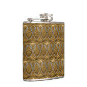 Zilver en goud Art Deco patroon Heupfles (Rechts)