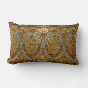 Zilver en goud art deco patroon kussen