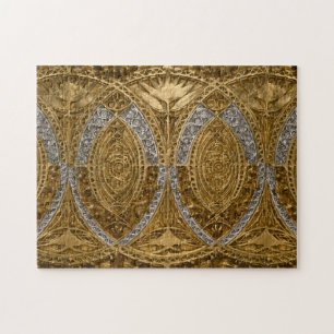 Zilver en goud art deco patroon legpuzzel