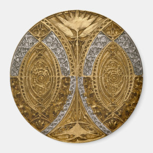 Zilver en goud Art Deco patroon Magneet