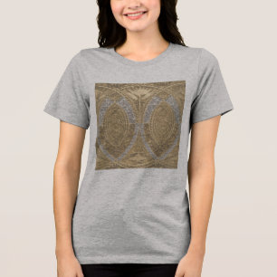 Zilver en goud art deco patroon Tri-Blend shirt