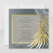 Zilver en Goud Bestemming Repetitie Diner Kaart (Voorkant)