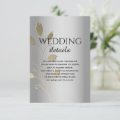 Zilver en Goud Folie Bloem Bruiloft Detailskaart Kaart (Staand voorkant)