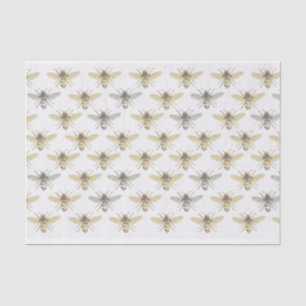 Zilver en Goud Honing Bee Patterned Tissue Papier