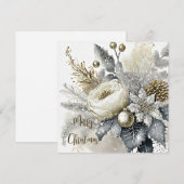 Zilver en goud Kerstmis spray op maat Feestdagenkaart (Voorkant / Achterkant)