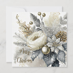 Zilver en goud kerstspray op maat feestdagenkaart