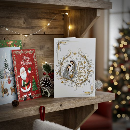 Zilver en goud kerststal aangepaste Kerstmis