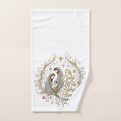 Zilver en goud kerststal handdoek (Handdoek)
