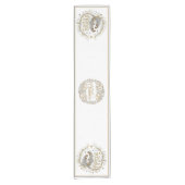 Zilver en goud kerststal korte tafelloper (Voorkant)