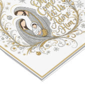 Zilver en goud kerststal korte tafelloper (Hoek)