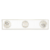 Zilver en goud kerststal korte tafelloper (Horizontaal)