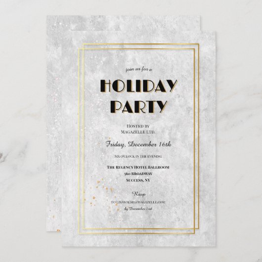 Zilver en Goud Lijst Feest Kaart (Voorkant / Achterkant)