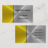 Zilver en goud Luxe Metallic Visitekaartje (Voorkant / Achterkant)