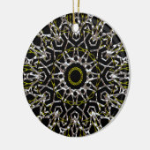Zilver en Goud Mandala Keramisch Ornament (Links)