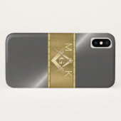 Zilver en Goud Masonic Symbool Case-Mate iPhone Case (Achterkant (horizontaal))