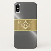 Zilver en Goud Masonic Symbool Case-Mate iPhone Case (Achterkant)