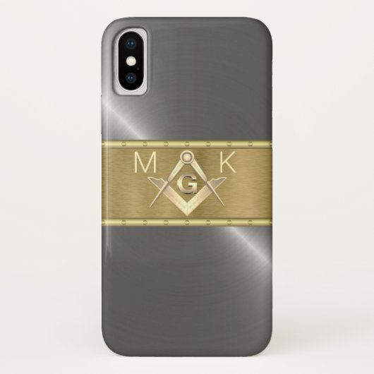 Zilver en Goud Masonic Symbool Case-Mate iPhone Case (Achterkant)