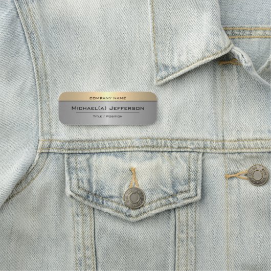 Zilver en Goud Metallic Shimmer: Elegant & Luxe Naamplaatje (In situ)