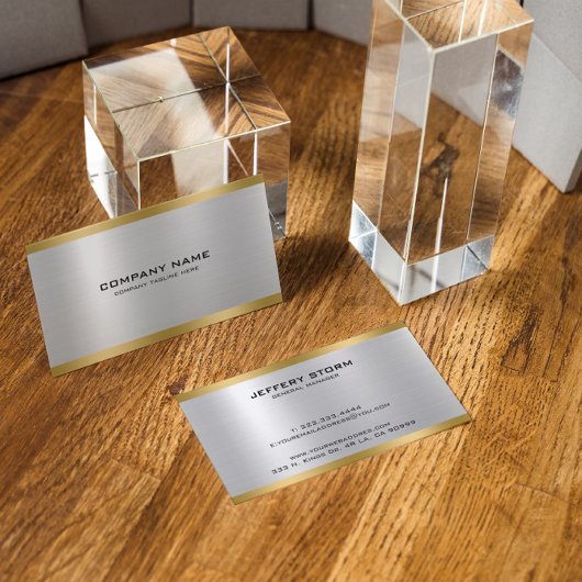 Zilver en goud metallic textuur visitekaartje