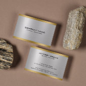 Zilver en goud metallic textuur visitekaartje
