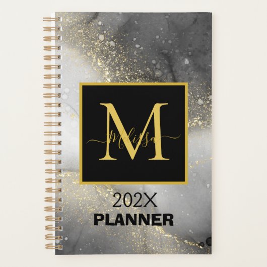  zilver en goud monogram planner (Voorkant)