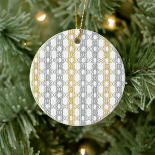 Zilver en goud patroon keramische ornament