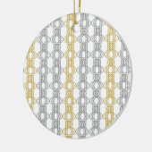 Zilver en goud patroon keramische ornament (Links)