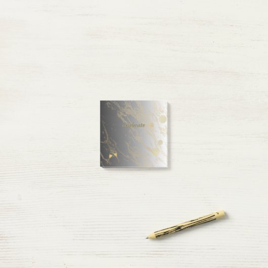 Zilver en goud Post-It Notes (Op bureau)