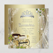 Zilver en Goud Quinceanera Kaart (Voorkant / Achterkant)