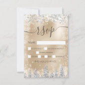 Zilver en goud sneeuwden dennen Kerstmis winter rv RSVP Kaartje (Voorkant)
