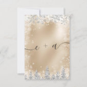 Zilver en goud sneeuwden dennen Kerstmis winter rv RSVP Kaartje (Achterkant)