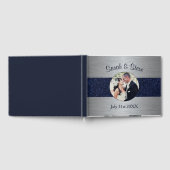 Zilver en Goud Sparkle Foto bruiloft gastenboek (Volledig)