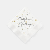 Zilver en Goud Starburst Nieuwjaar Custom Party Servetten (Hoek)