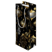 Zilver en goud Traditionele Ornamenten Wijn Cadeautas (Achterkant Gekanteld)