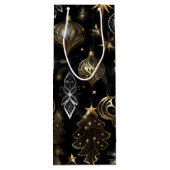 Zilver en goud Traditionele Ornamenten Wijn Cadeautas (Achterkant)