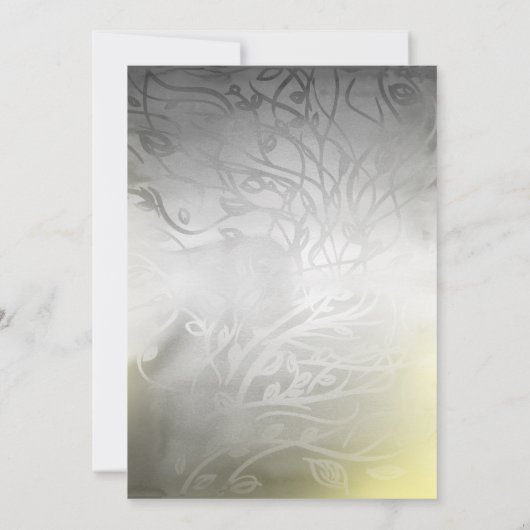 Zilver en goud vuur en ijs bruiloft uitnodigingen (Achterkant)