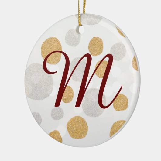 Zilver- en goudboomversiering (Initiaal) Keramisch Ornament (Links)