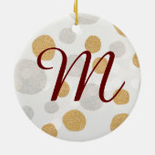 Zilver- en goudboomversiering (Initiaal) Keramisch Ornament (Achterkant)