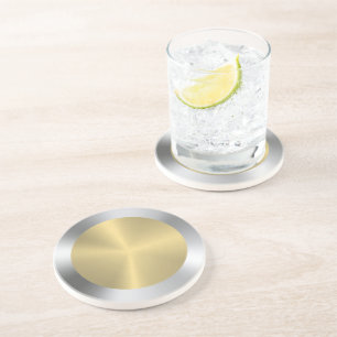 Zilver- en goudcirkel zandsteen onderzetter