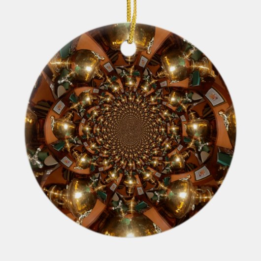 Zilver en goudElegante theecultuur –  Samov Keramisch Ornament (Voorkant)