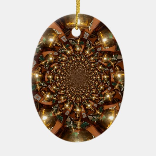 Zilver en goudElegante theecultuur –  Samov Keramisch Ornament (Voorkant)