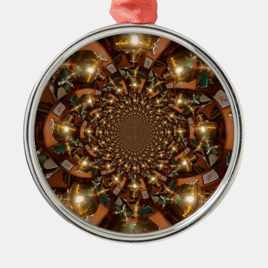 Zilver en goudElegante theecultuur – Samov Metalen Ornament (Voorkant)