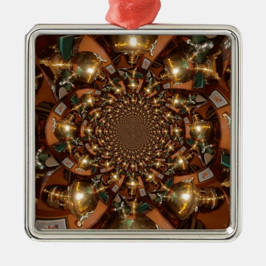 Zilver en goudElegante theecultuur – Samov Metalen Ornament (Voorkant)