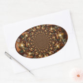 Zilver en goudElegante theecultuur – Samov Ovale Sticker (Envelop)