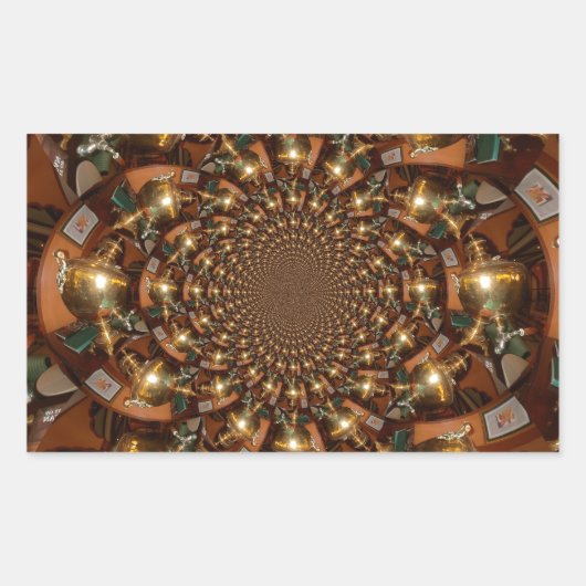 Zilver en goudElegante theecultuur –  Samov Rechthoekige Sticker (Voorkant)