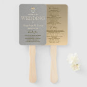 Zilver en Gouden Huwelijksprogramma Handwaaier (Voorkant en achterkant)