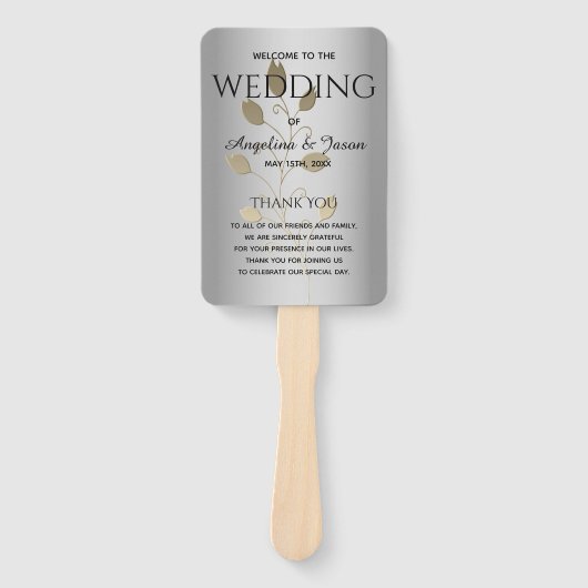 Zilver en Gouden Huwelijksprogramma Handwaaier (Voorkant)