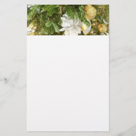 Zilver en gouden kerstboom I-feestdag Briefpapier (Voorkant)