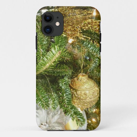 Zilver en gouden kerstboom I-feestdag Case-Mate iPhone Case (Achterkant)