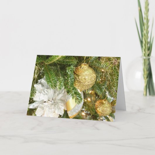 Zilver en gouden kerstboom I-feestdag Feestdagen Kaart (Voorkant)